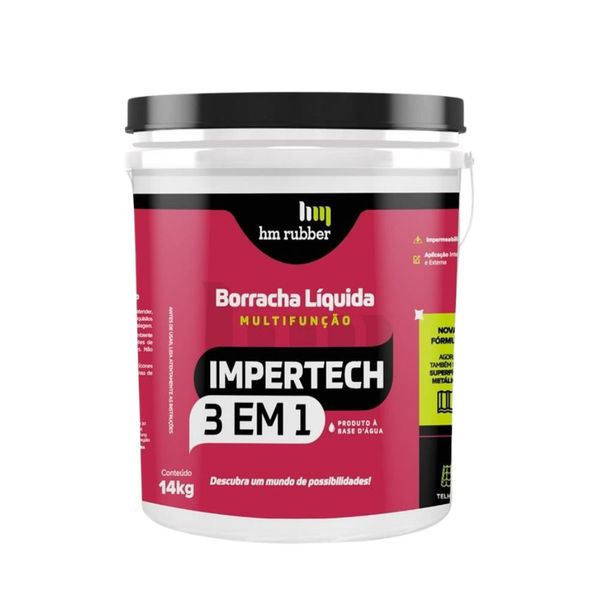 IMPERTECH 3 EM 1 HM RUBBER BORRACHA LIQUIDA 14KG LAJE/ PAREDE/ TELHADO