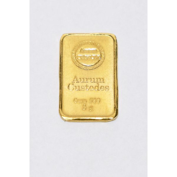 Barra de Ouro 5 g Aurum Custodes Aurum CMXCIX