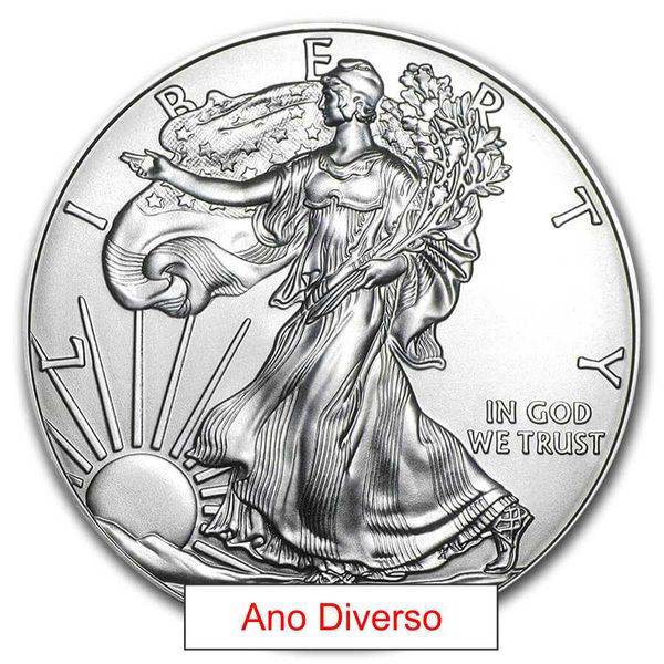Moeda de Prata American Silver Eagle 1 ozt (ANO DIVERSO)