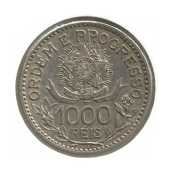 (4) Moeda de Prata 900 Brazil 1000 reis, 1913
