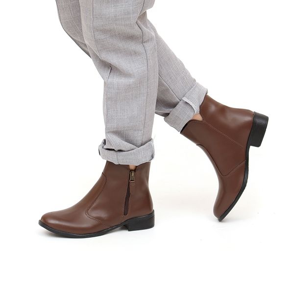 Bota cano deals curto café