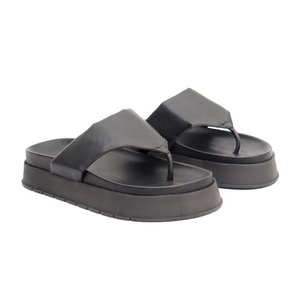 Sandália Fran Flatform de Dedo Preta