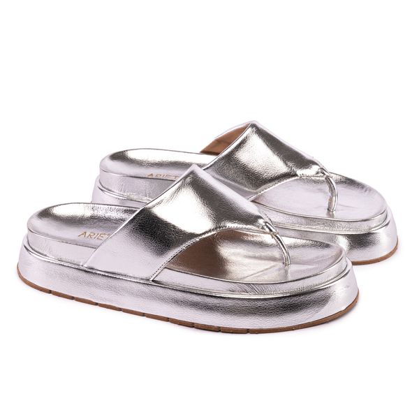 Sandália Fran Flatform de Dedo Prata