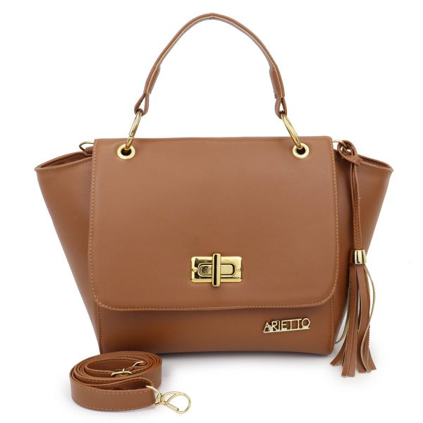Bolsa Média Com Alça Mão e Transversal Livia Caramelo