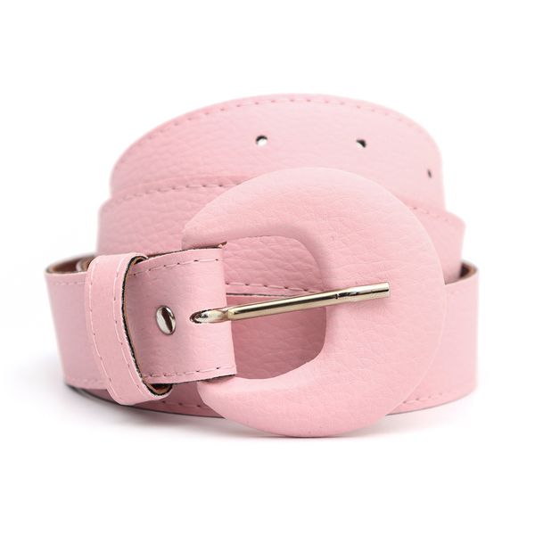 Cinto Feminina Fino Fivela Arietto Rosa