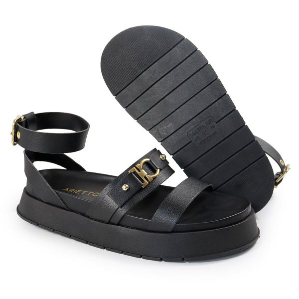 Papete Feminina Sofia Sola Alta Preto Arietto