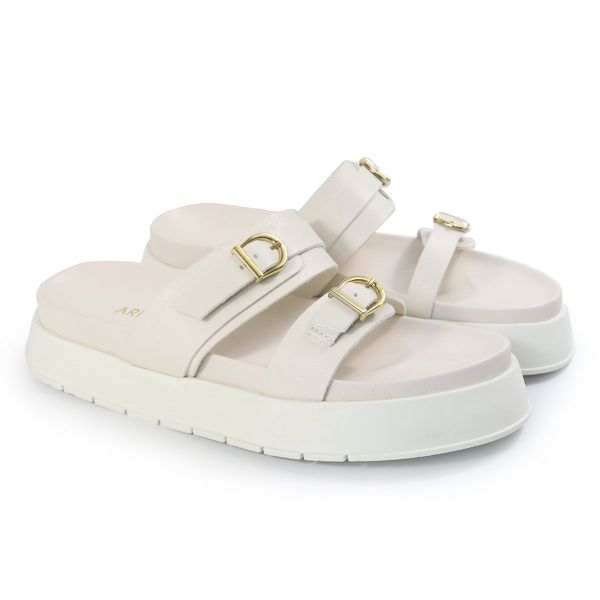 Papete Feminina Giovana Duas Tiras Sola Alta Off White