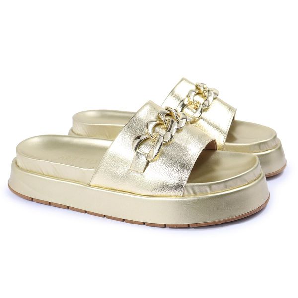 Papete Feminina Corrente Lucia Sola Alta Dourada