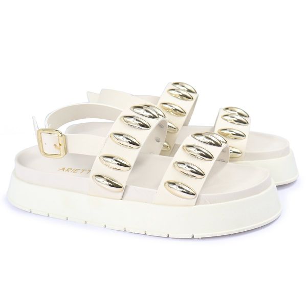 Sandalia Papete Sola Alta Lara Off White