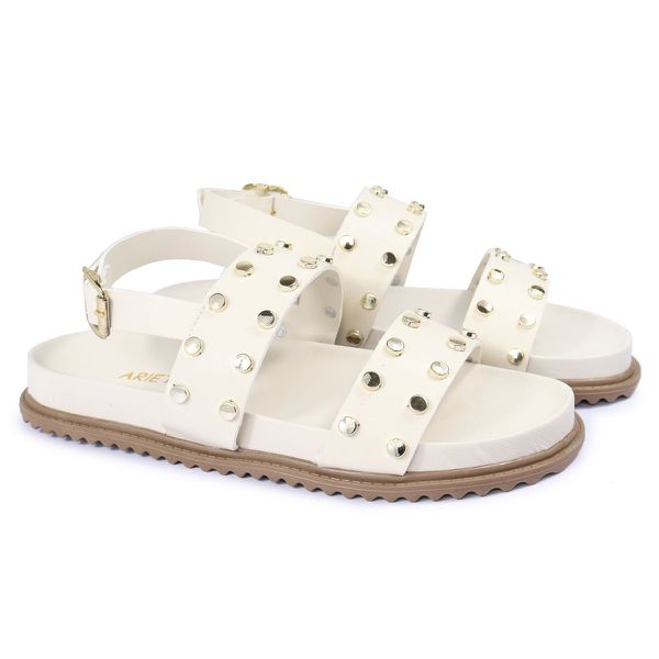 Sandalia Papete Sola Baixa Eloá Off White