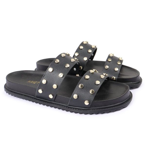 Sandalia Papete Sola Baixa Olivia Preta