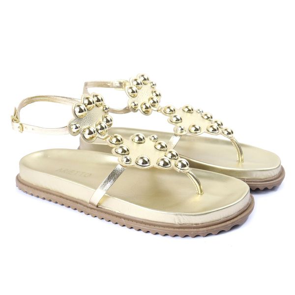 Sandalia Papete Sola Baixa Sara Dourada