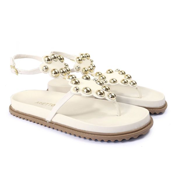 Sandalia Papete Sola Baixa Sara Off White