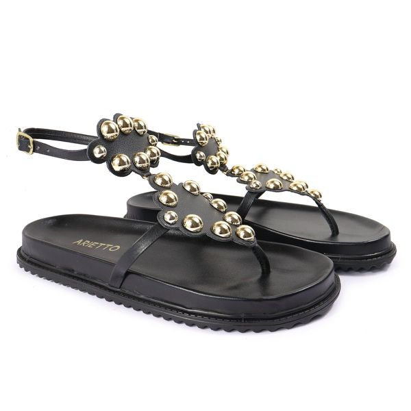 Sandalia Papete Sola Baixa Sara Preta