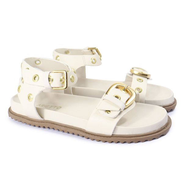 Sandalia Papete Sola Baixa Tina Off White