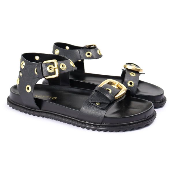 Sandalia Papete Sola Baixa Tina Preto