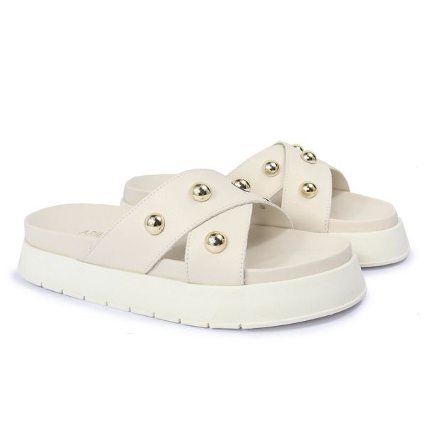 Sandalia Papete Sola Alta Katia Off White