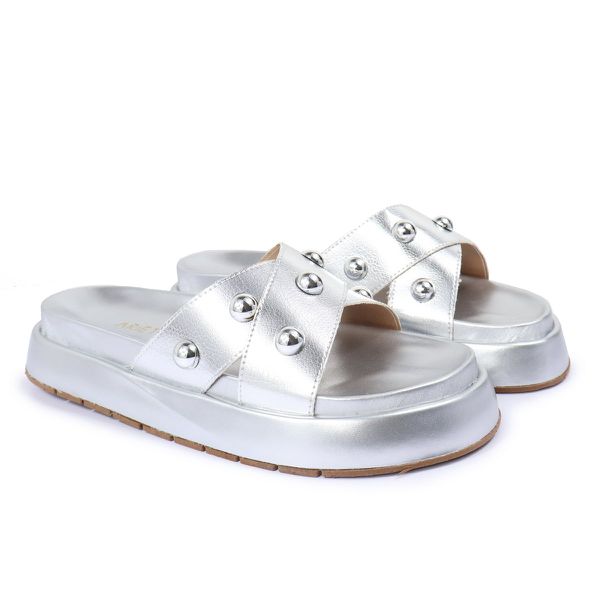 Sandalia Papete Sola Alta Katia Prata