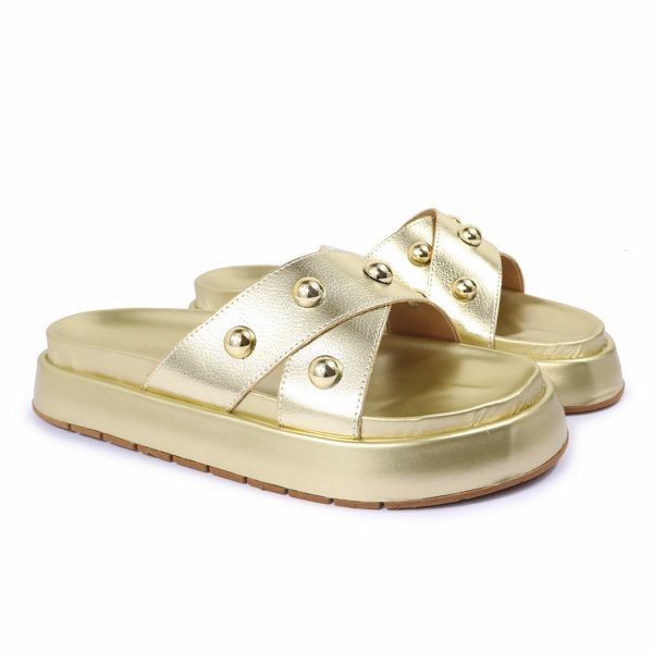 Sandalia Papete Sola Alta Katia Dourado