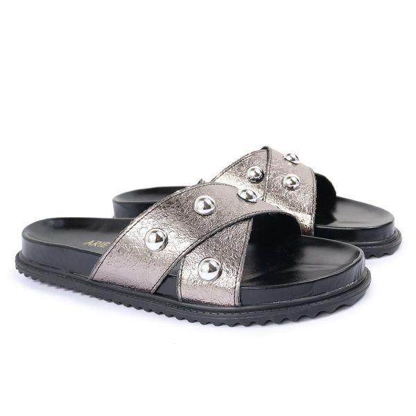 Sandalia Papete Sola Baixa Katia Prata Velho