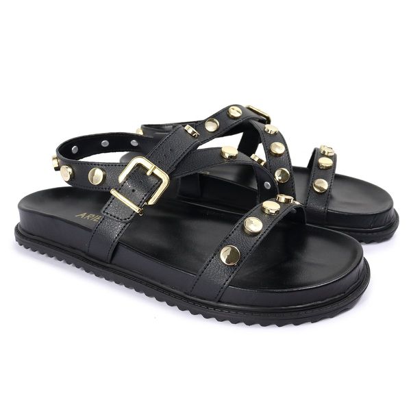 Sandalia Papete Sola Baixa Mariana Preto