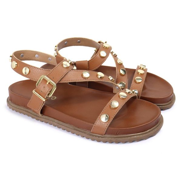 Sandalia Papete Sola Baixa Mariana Caramelo