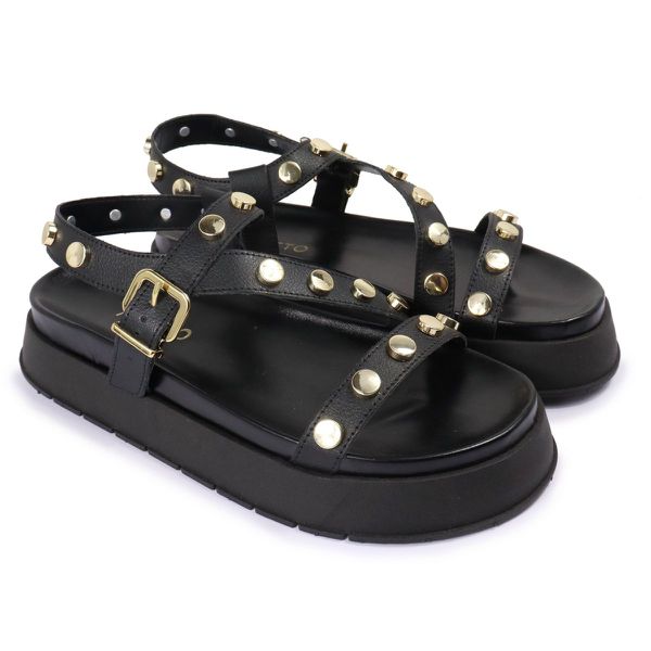 Sandalia Papete Sola Alta Mariana Preta