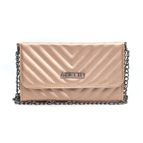 Bolsa Feminina Clutch Stela Metalizada Dourada