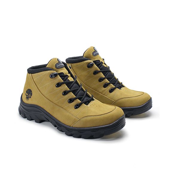 Bota Coturno em couro Militar Armata Cross - Camel