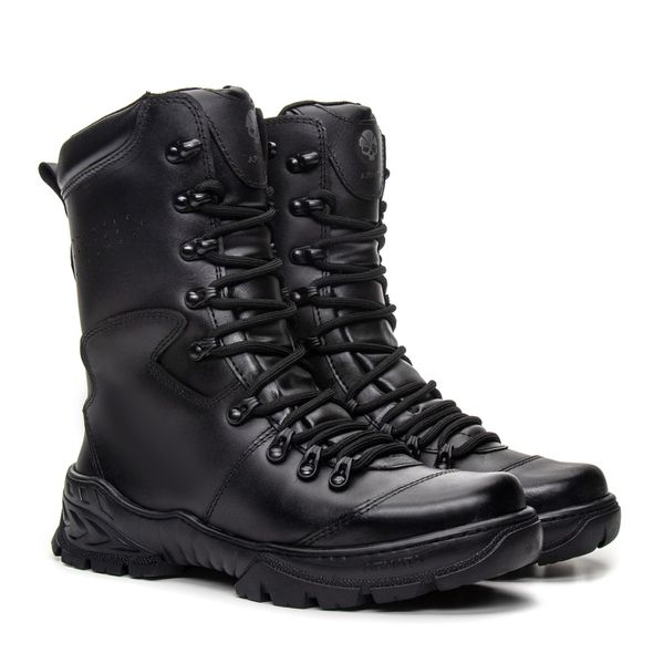 Bota Coturno Em Couro Militar Phanton Hi Com Zíper