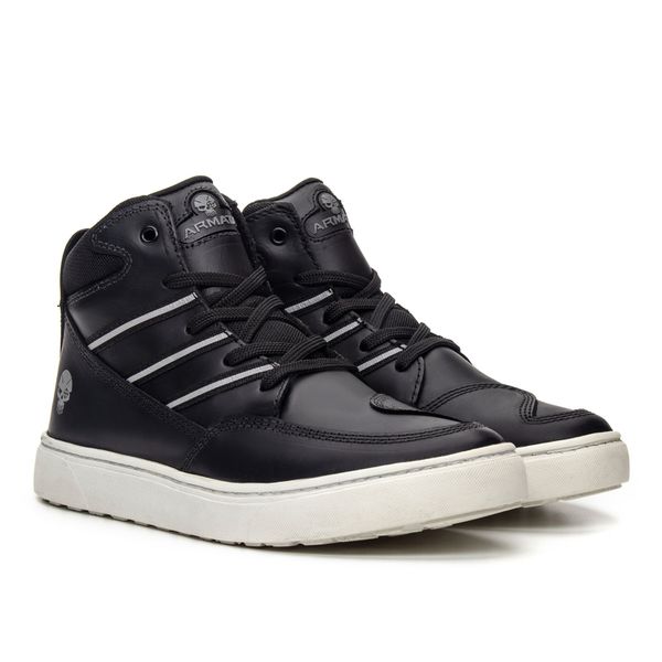 Bota Tênis Motociclista Torque Preto/Branco
