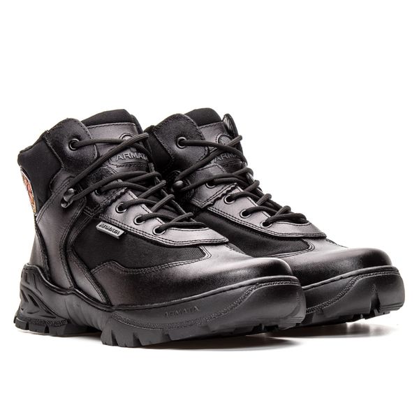 Bota Coturno Em Couro Militar Armata V-Max Samu- Preto Liso Samu