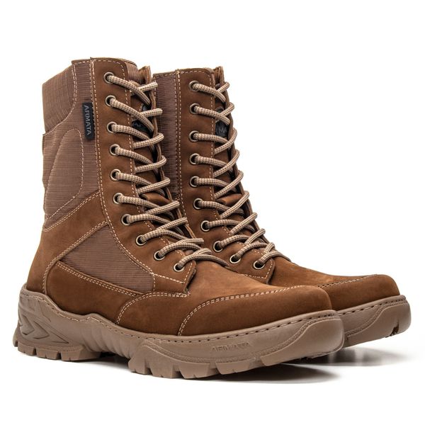 Bota Coturno Em Couro Militar Armata Leopard- Coyote