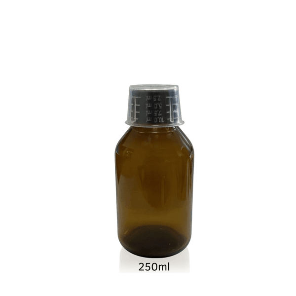 Frasco De Vidro Âmbar Para Xarope 250ml