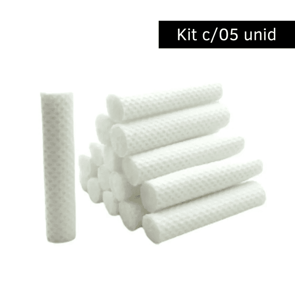 Refil De Algodão Para Inalador Nasal Kit c/5 - Branco