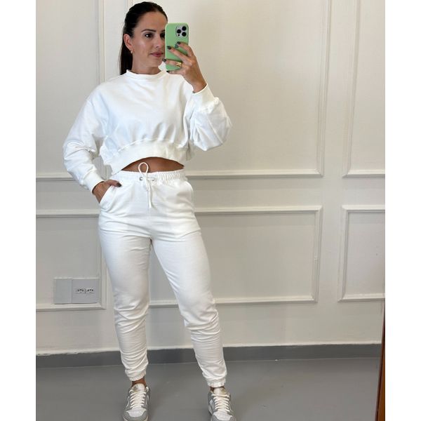 Conjunto Moletinho Jogger Nova York Off White - Arpaia