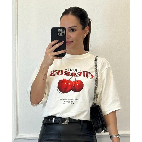 Camiseta Oversize Lana Cherry - Arpaia