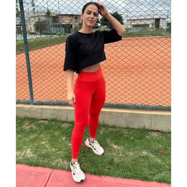 Calça Legging Fitness Florensça Poliamida Vermelho... - Arpaia