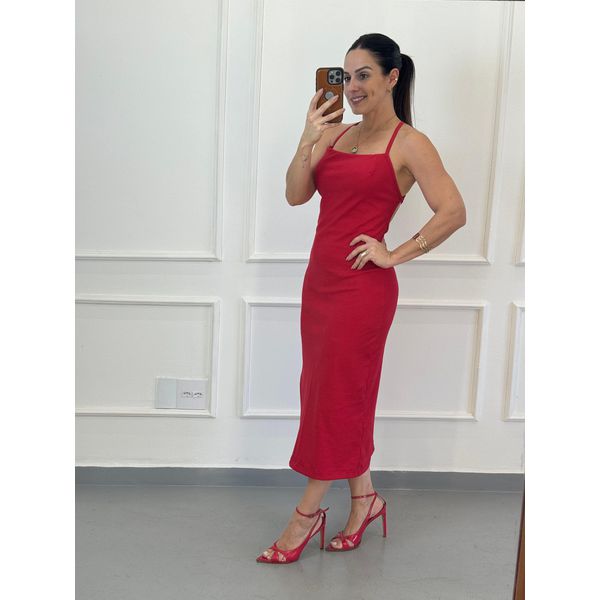 Vestido Midi Céline Vermelho - Arpaia