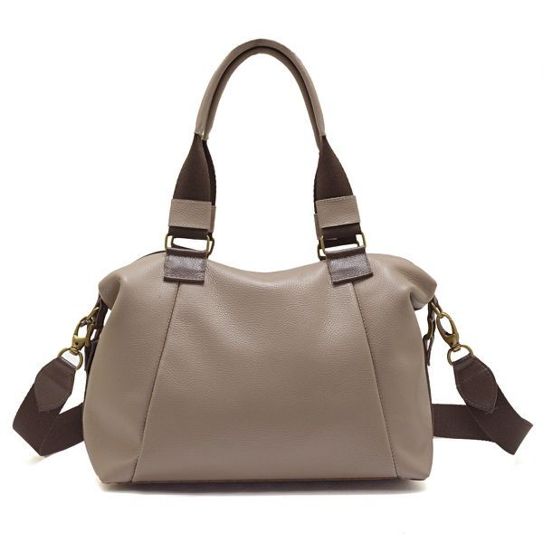 Bolsa Em Couro Legítimo Marco Aurélio 8607 Taupe/Café