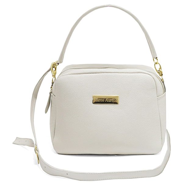 BOLSA EM COURO OFF WHITE 