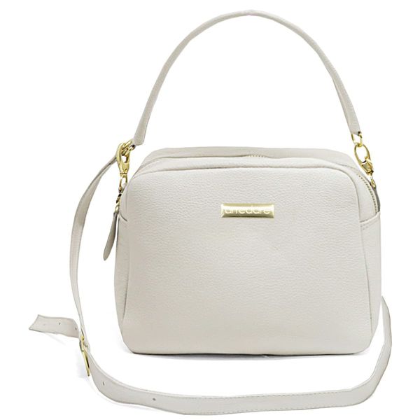 Bolsa Em Couro Legítimo Arredare 8602 Off White