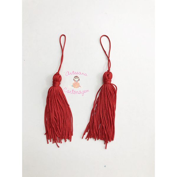 TASSEL ( PINGENTE) DE SEDA VERMELHO - 2 UNIDADES