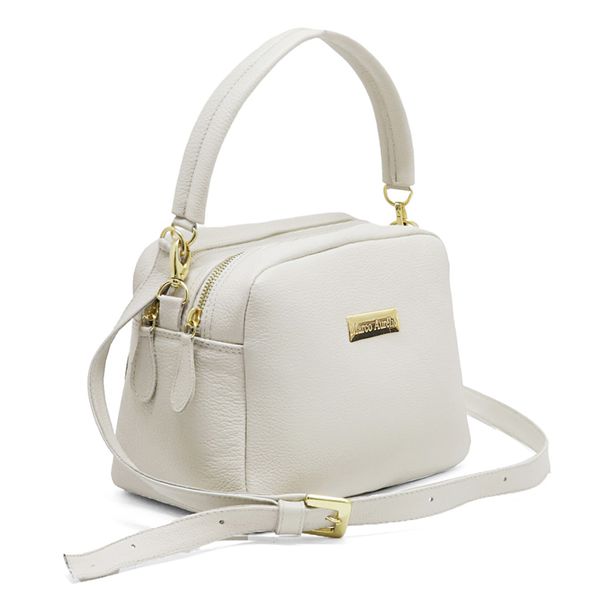 Bolsa Feminina Brooklyn Em Couro Legítimo Off White
