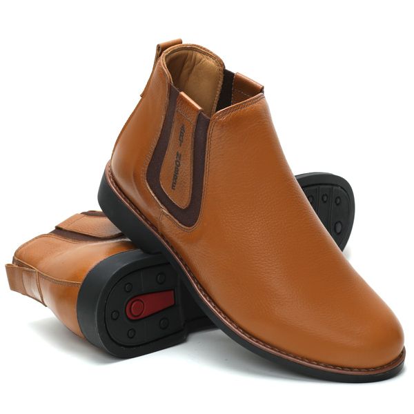 Botina Chelsea Conforto Masculina Castor Couro Art Nobre - 2026