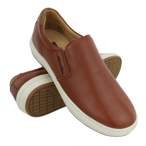 Sapatênis Masculino Iate 100% Couro Havana - Ref. 3102