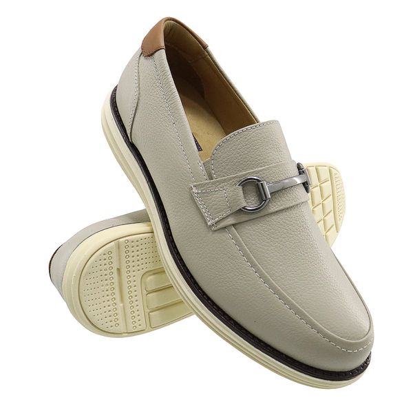 Sapato Casual Esporte fino Masculino Couro Gelo Art Nobre - 3223