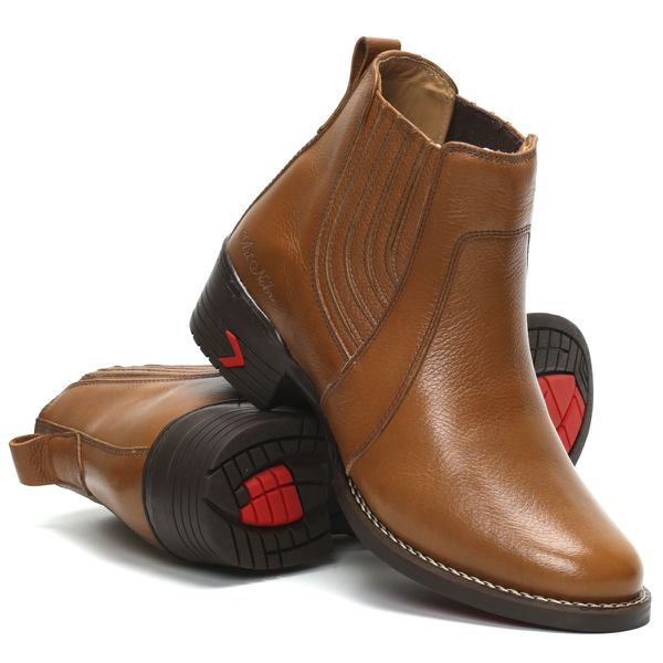 Botina Texana Masculina Lisa Castor Couro Art Nobre - 2025