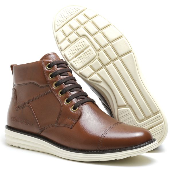 Bota Urbana Masculina Cano Curto Pinhão 100% Couro 2023