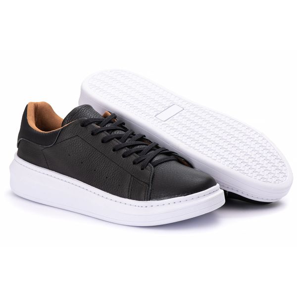 Tenis masculino 2025 preto sola branca